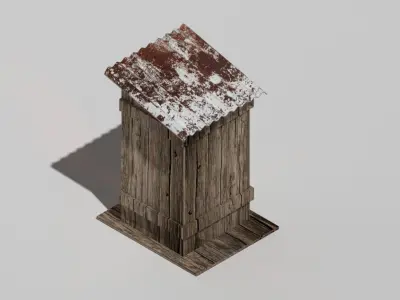 Old wooden rustic outhouse Free 3D model
