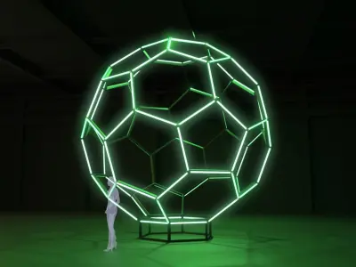 Neon Soccer Ball 3D model