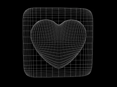 Twitter Heart Decoration v1 001 Low-poly 3D model