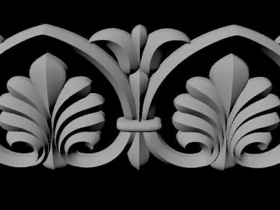 Central decor ornament for furniture 3D model 239