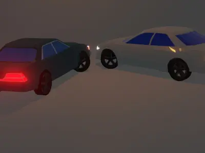 Drift sedan car pack Low-poly 3D model