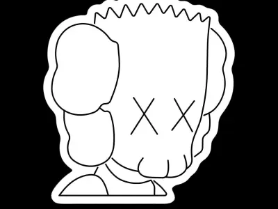 KAWS Bart Simpson Neon Sign 3D model