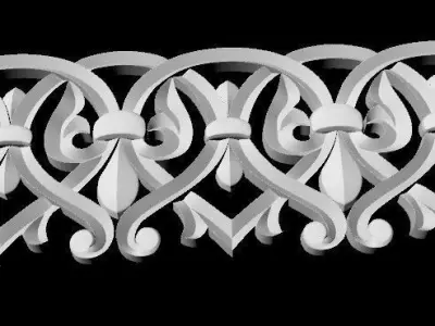 Central decor ornament for furniture 3D model 248