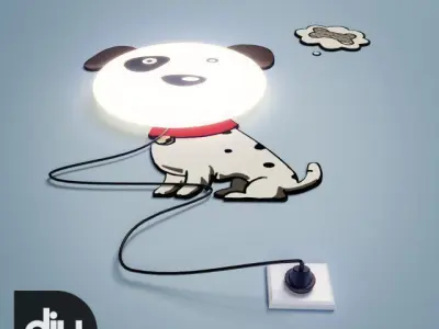 DIY Cartoon 3D Spotted Dog 3D model