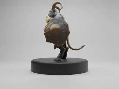 Goat Warrior 3D Model Mythical Fantasy Character Low-poly 3D model