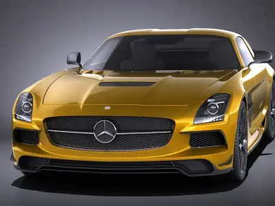 Mercedes SLS AMG BLACK 2015 VRAY 3D model
