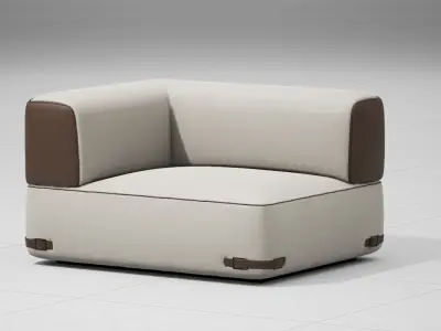 Fendi Soho Sofa 001 UE4 Low-poly 3D model