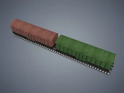 Box Car Low-poly 3D model