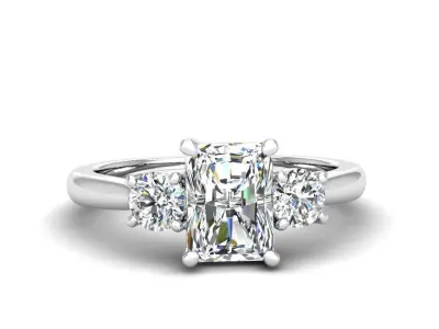 Engagement ring Kelly radiant 3D print model