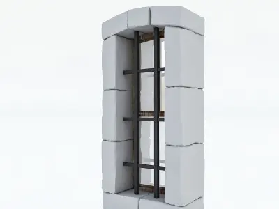 Old Stone Window Low-poly 3D model