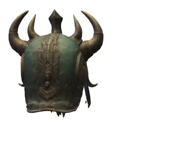 Demonic Horned Skull Helmet  Low-poly 3D model