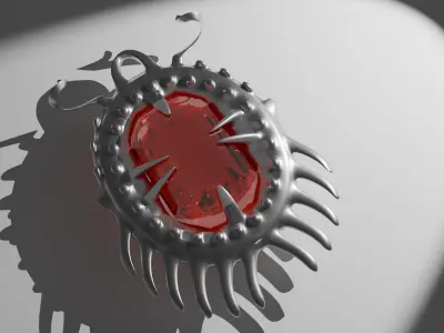 Ruby Necklace Low-poly 3D model