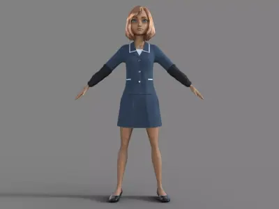 3D Cartoon Character Girl 3D model