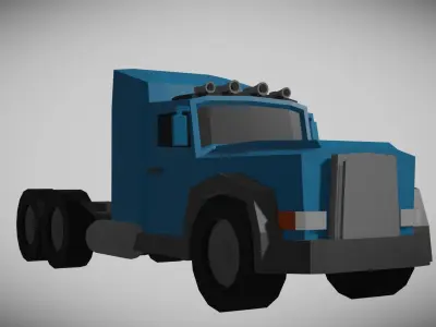 Truck With Trailers Low-poly 3D model