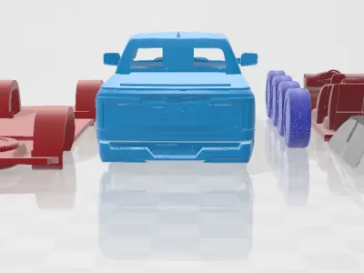 RAM 1500 REV 2025 - Separate Parts STL Model 3D print model