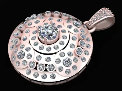 SWAROVSKI ROUNDED PENDANT 3D PINTABLE MODEL  3D print model