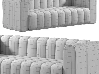 Luxury Sofa Solid Velvet by Homary 3D model