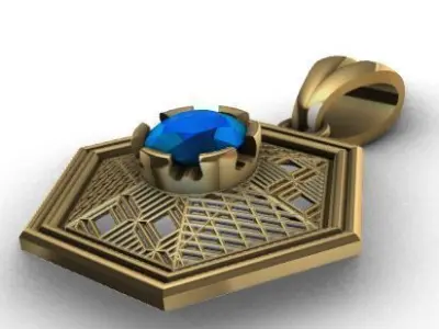 DIRECT CASTING DIAMOND PENDANT Texture 3D print model 3D print model