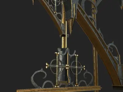 Iron Forged Support  Low-poly 3D model