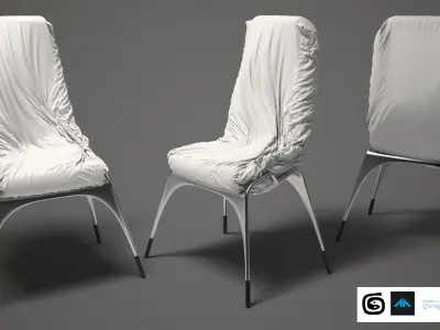 Crumpled Paper Chair Free 3D model
