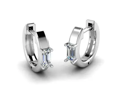 Jewelry Earrings 4x2 emerald 3D print model