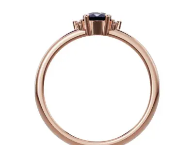 Pear halo engagement ring 3D print model