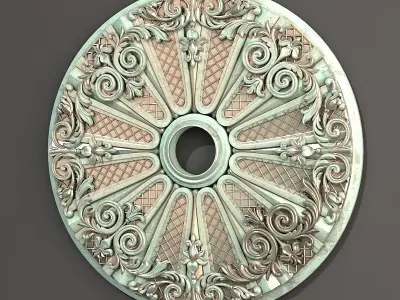 Rosette ornate ceiling medallion 3D print model