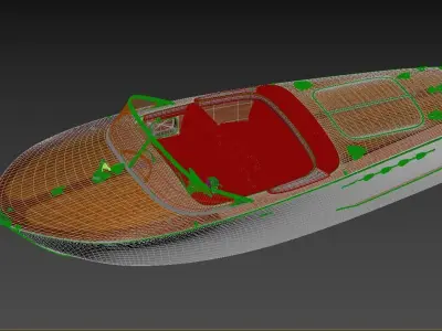 Vintage speedboat 3D model