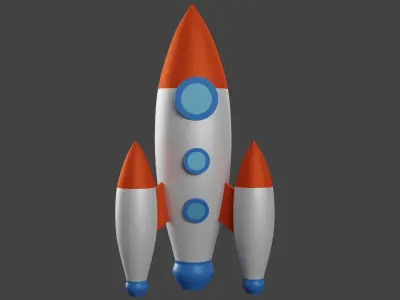 Cartoon Rocket 3D model