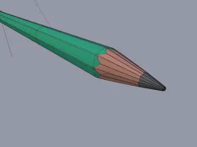 pencil flying in air 3D model