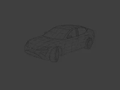 Low Poly Modern Generic Hatchback  Low-poly 3D model