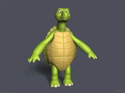 Stylized Cartoon Turtle - Biped 3D model