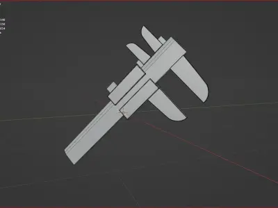 Silver caliper  cartoon icon 3D model