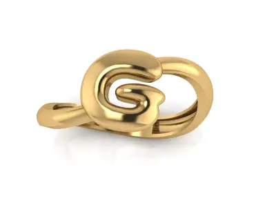 G alphabet bypass shell hallow ring 3D print model