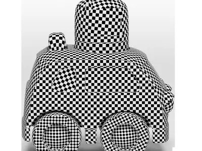 Red rattle car 3D model