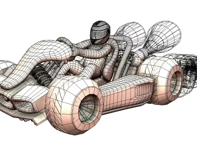 KART GAME RACING Low-poly 3D model