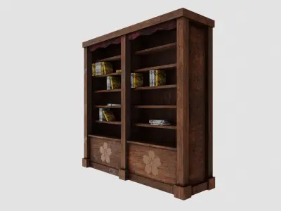 Old Magic Bookshelf Free low-poly 3D model