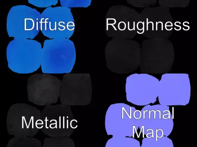 Blue Textured Sphere model pack Texture