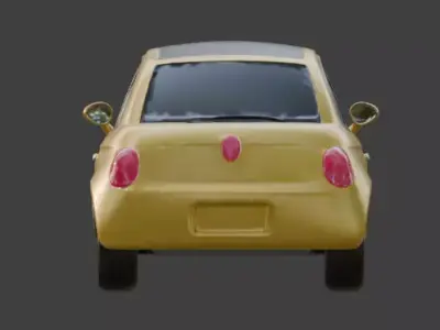 Yellow Cartoon School Bus 3D Model Low-poly 3D model