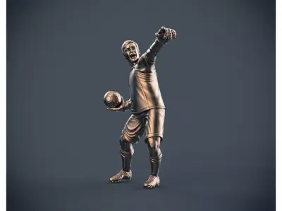 Soccer football player 3D print model