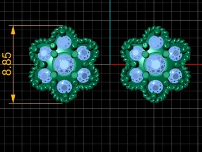 LUXURY FLOWER STYLE EARRING 3D PRINTABLE MODEL 3D print model