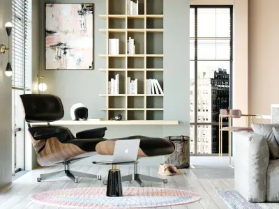 Modern Livingroom interior scene 3d model  Corona renderer - C4D 3D model