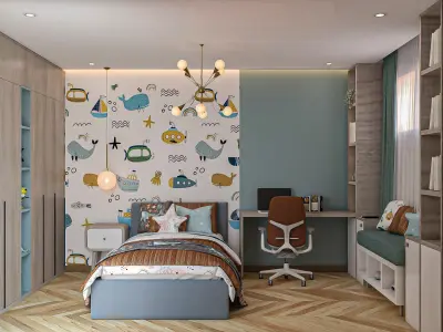MODERN KIDS ROOM 3D MODEL Free 3D model