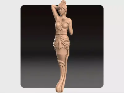 Carved decor ornament for cnc 02 3D model