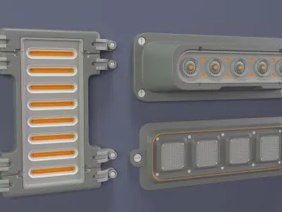  Industrial Kitbash-6 - 35 pieces 3D model