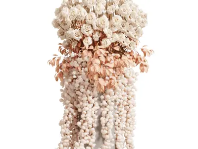 Flower Box - Rose Pink in a Amaranth Bouquet Ceramics  92  3D model