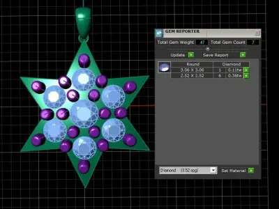 DIAMOND AND STAR PENDANT 3D PRINTABLE MODEL 3D print model