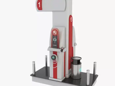 Hydrogen Gas Station 3D model