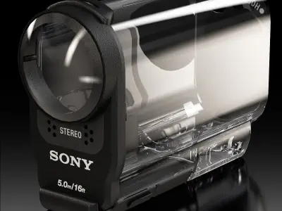 Sony SPK-AS2 Case for HDR-AS200V action camera Low-poly 3D model