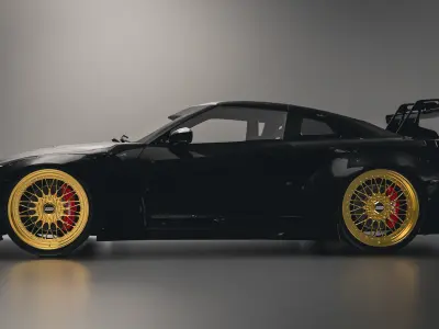 Nissan GTR R35 JDM style Low-poly 3D model